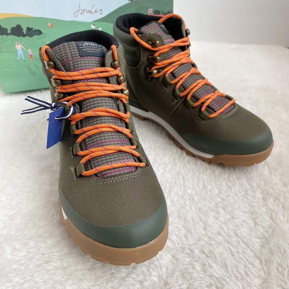 Joules Chedworth Women's Waterproof Hiker Boots, Khaki, Size 9